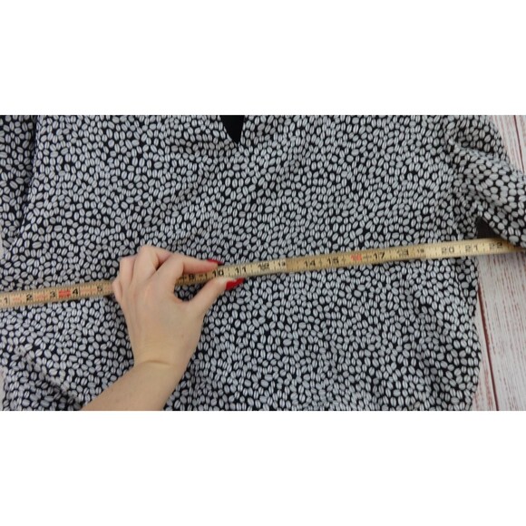 Vintage Liz Roberts Midi Dress Womens Size 14 Gray/White coffee bean prints VTG - Picture 9 of 16